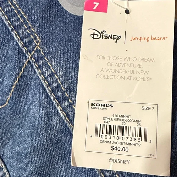 Minnie Mouse Embroidered Jean Jacket Size 7 - Picture 6 of 12